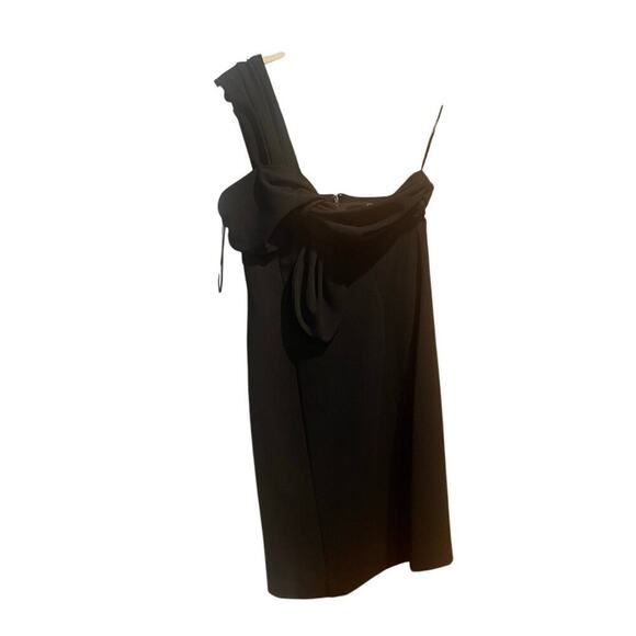 New Trina Turk one shoulder black mini cocktail dress size 4 - Picture 4 of 10